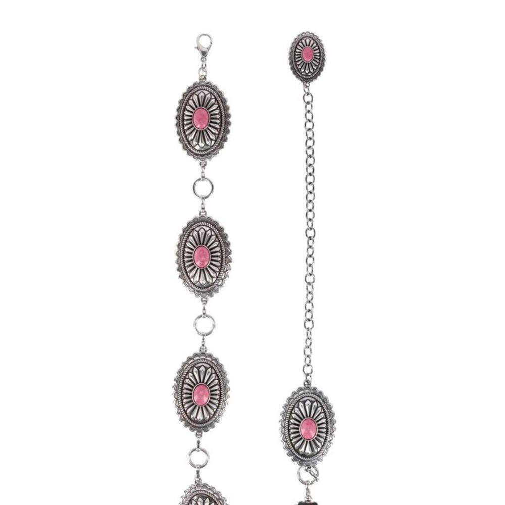 Ariat Women's Concho Chain Belt with Pink Inlays - Picture 2 of 6